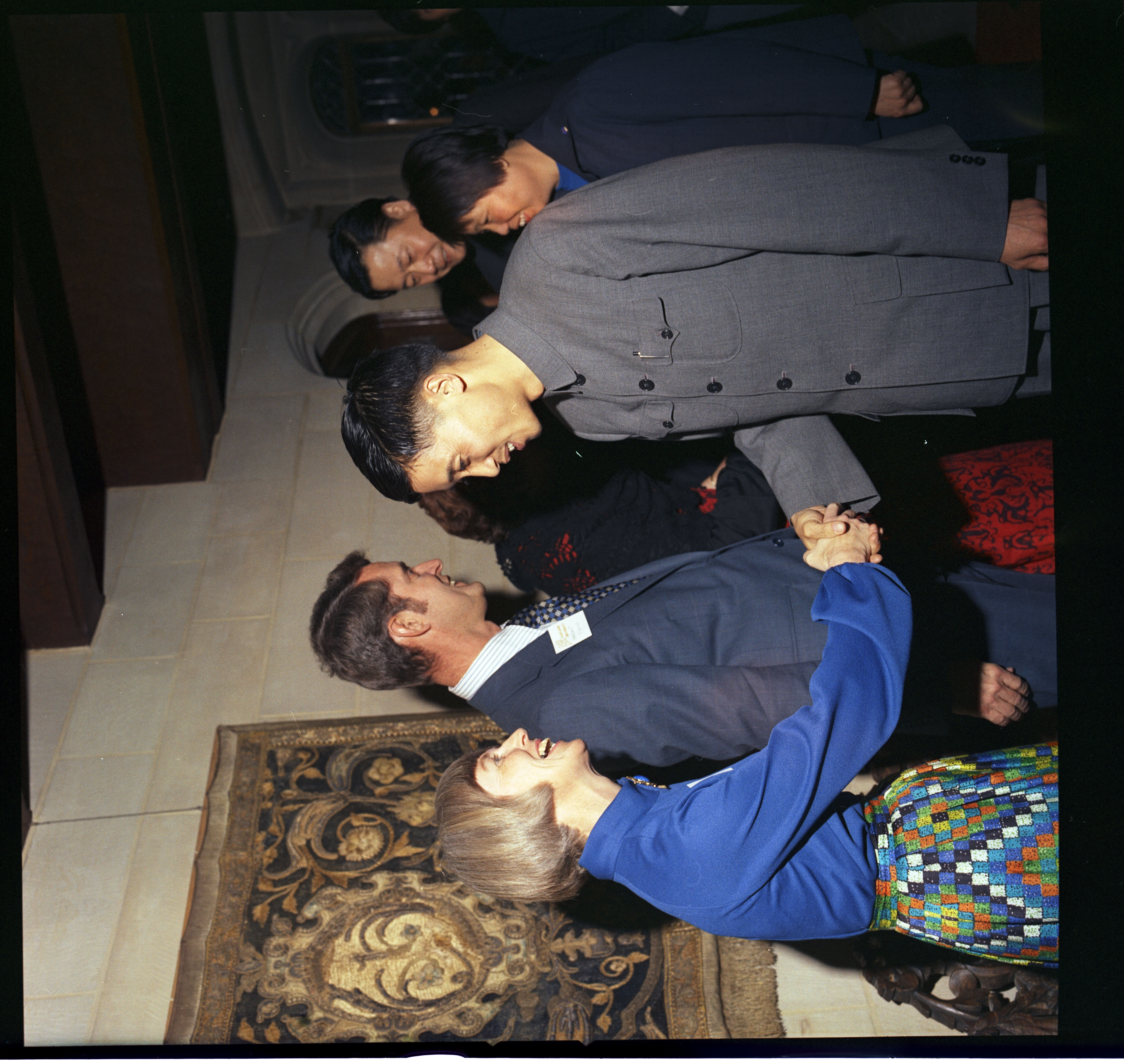 Janet and Donald O'Dowd greeting the Chinese team and delegation